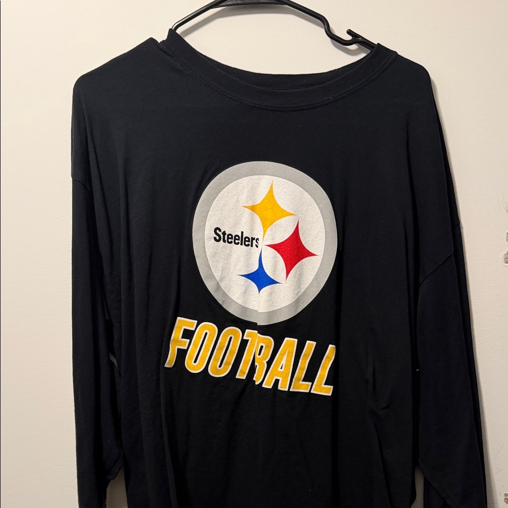 Steelers Football Black Long Sleeve Shirt